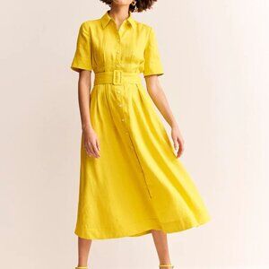 Boden - Louise Linen Midi Shirtdress - Size US 6 | UK 10